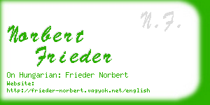 norbert frieder business card